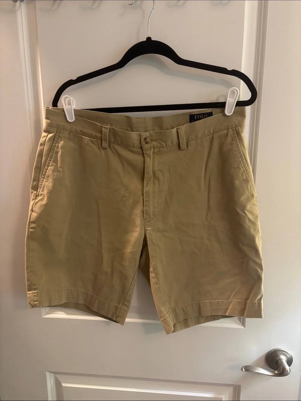 Polo by Ralph Lauren Men's Tan Cotton Flat Front Shorts